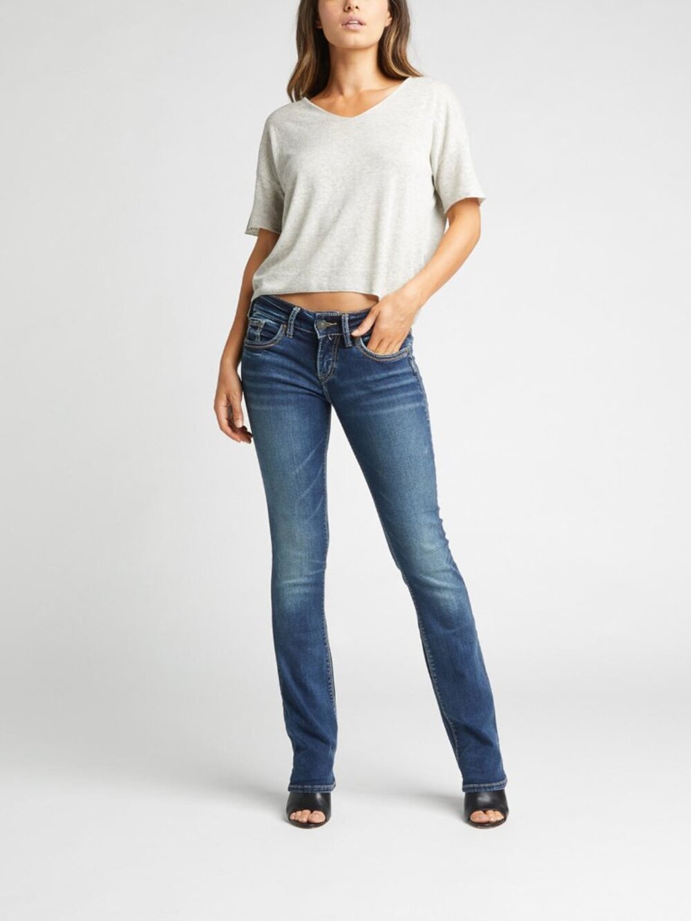Suki Mid Rise Slim Bootcut Jeans, 26x33